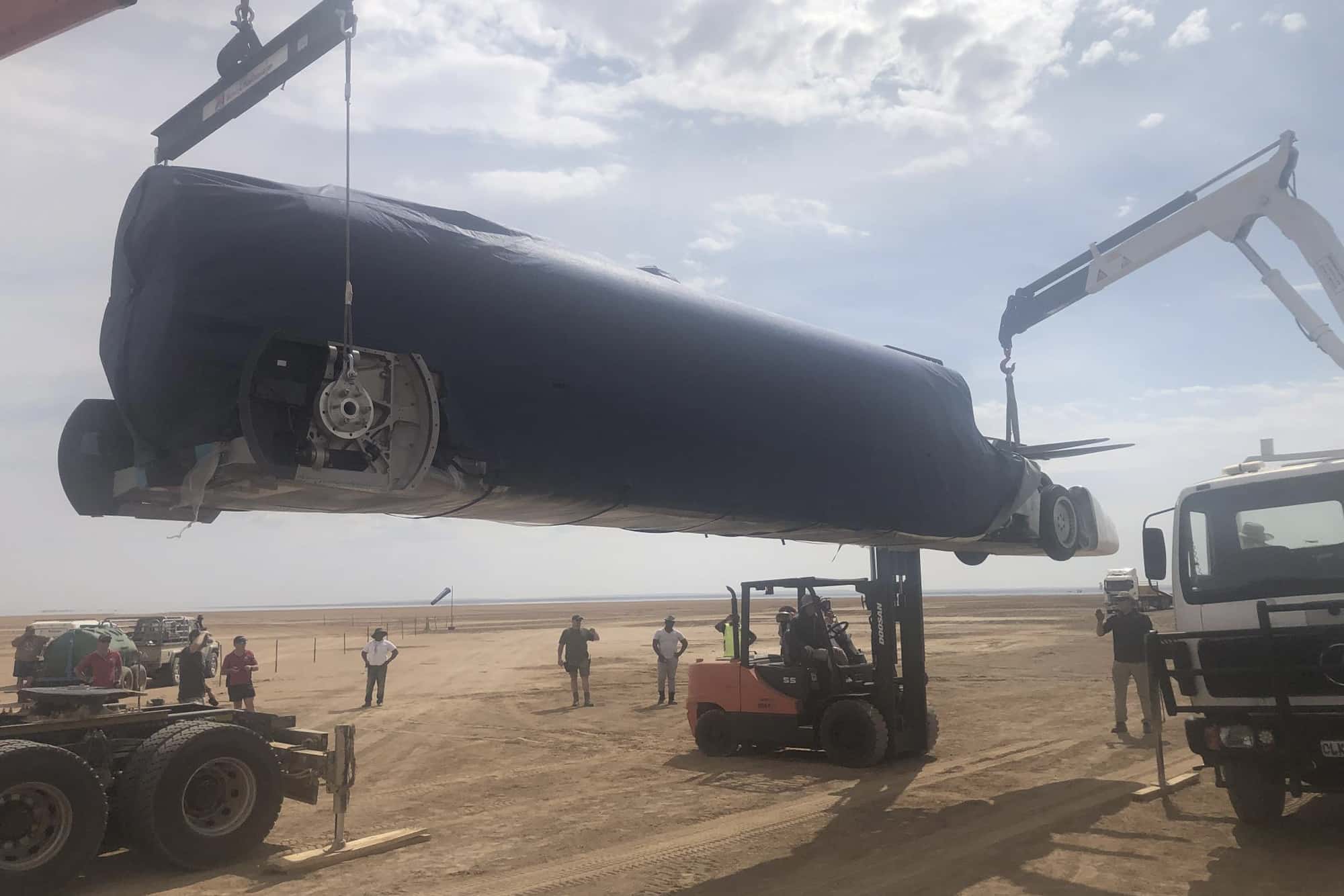 Bloodhound Land Speed Record vehicle in South Africa