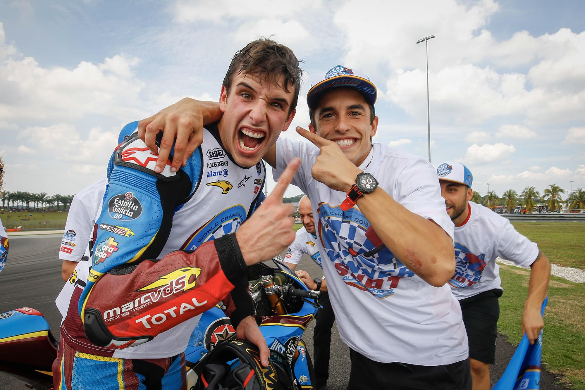 Alex Marquez with Marc Marquez