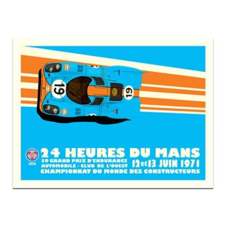 Product image for Gulf Porsche 917K - Le Mans - 1971 | Studio Bilbey | Limited Edition print