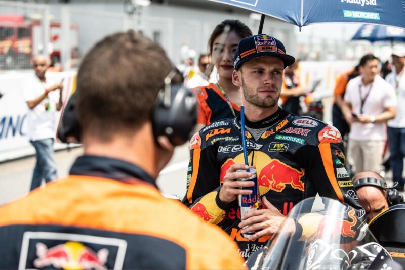 Brad Binder ahead of a Moto2 race