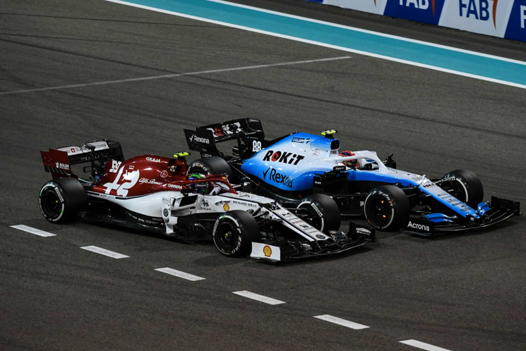 Robert Kubica and Antonio Giovinazzi during the 2019 Abu Dhabi Grand Prix