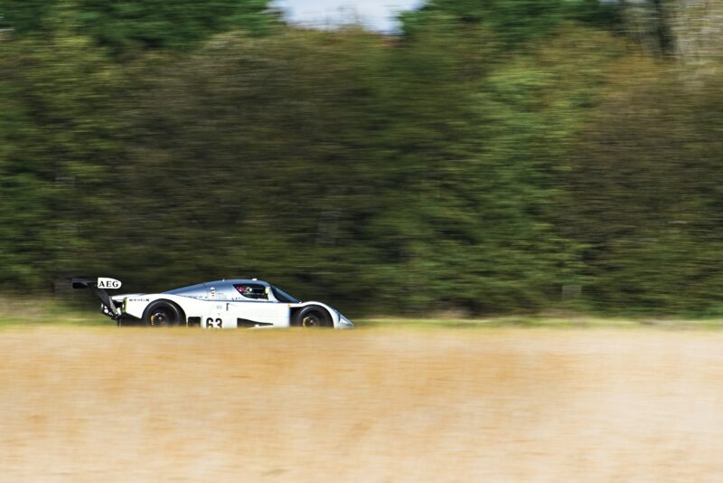 Side view of the Sauber C9 on track