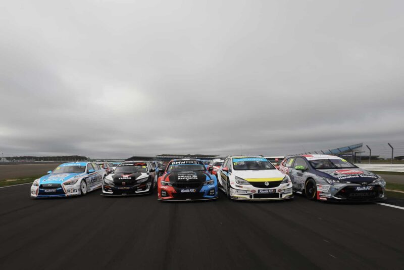 BTCC 2020 media day cars in a pack