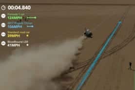 Video: Formula 1 car vs Bugatti Chiron vs Bloodhound LSR drag race