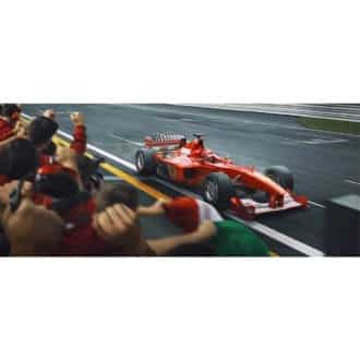 Product image for Crossing The Line, Raising The Bar | Michael Schumacher - Ferrari - 2000 | Automobilist | Limited Edition print