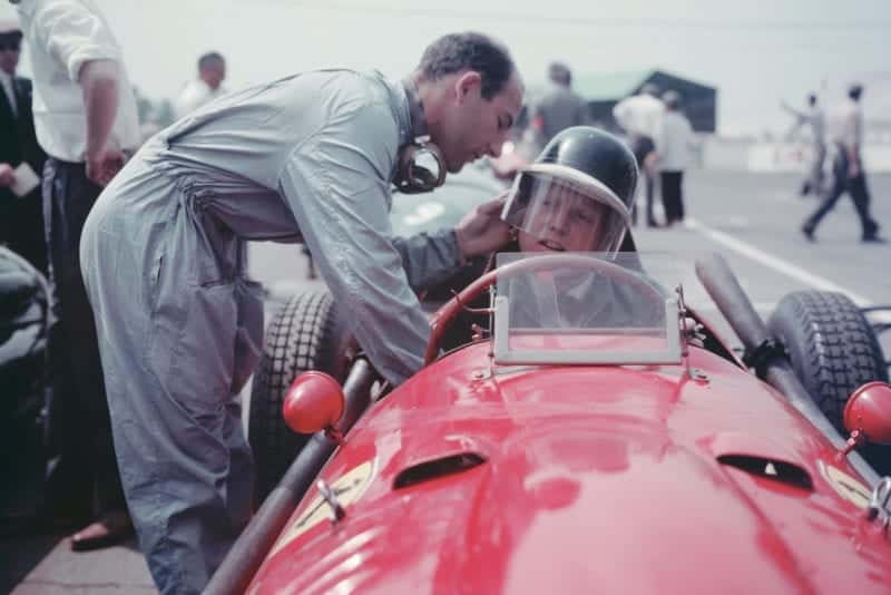 Stirling Moss with Mike Hawthorn in 1958