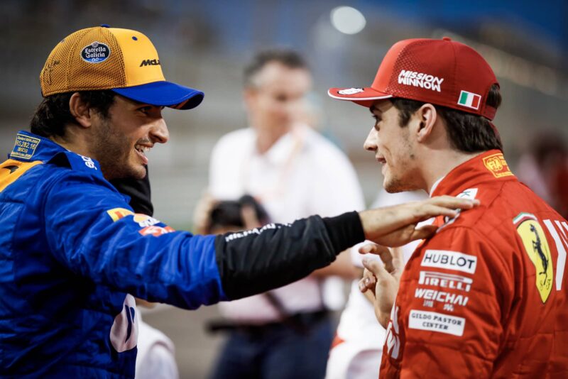 Carlos Sainz with Charles Leclerc in 2019