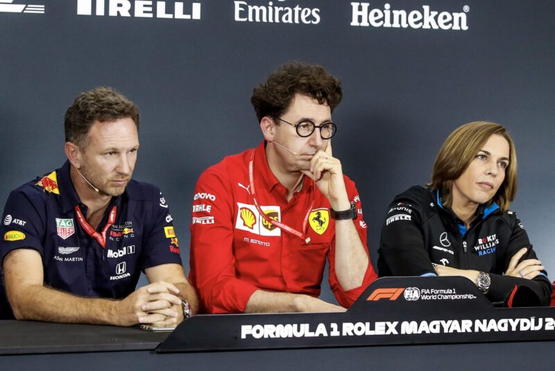 Christian Horner Mattia Binotto and Claire Williams