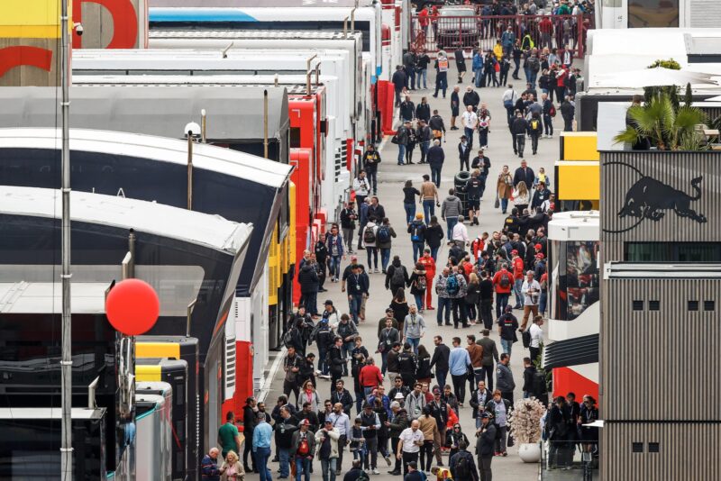 Paddock during 2020 preseason F1 testing in Barcelona