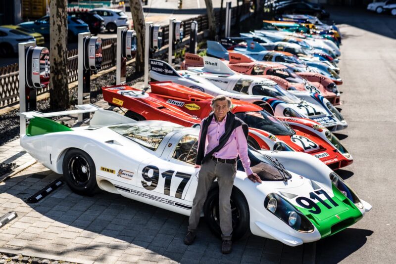 Hans Mezger with Porsche 917s