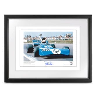 Product image for Jackie Stewart - Tyrrell 003 - 1971 |  lithographic print | signed Sir Jackie Stewart