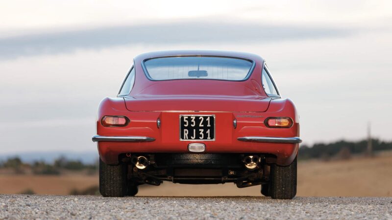 Rear view of a 1967 Lamborghini 400 GT