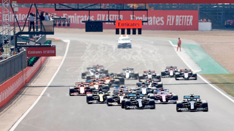 Start of the 2020 F1 70th anniversary Grand Prix at Silverstone