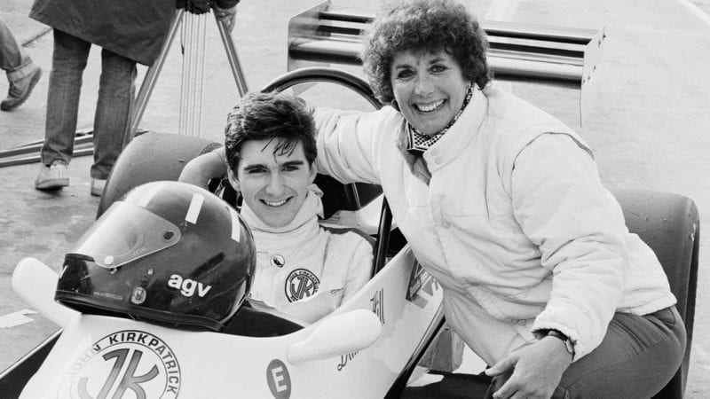 Damon Hill with his mither Bette Hill in the 1983 Formula Ford 2000 Winter series