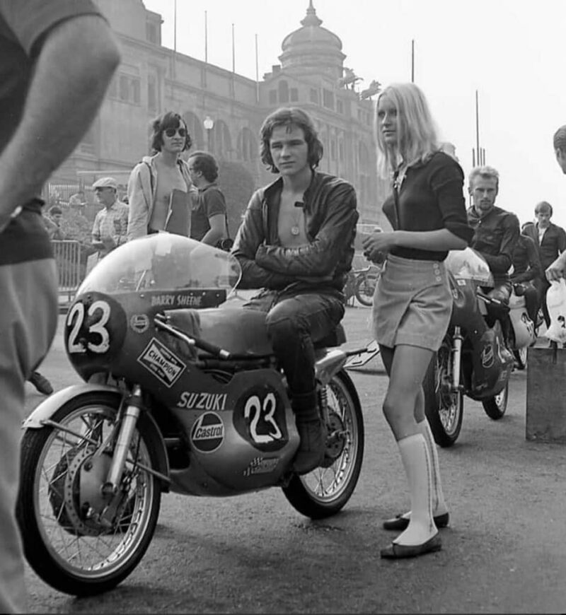 Sheene and Lesley Shepherd, Montjuic 1970 Borje Jansson Maico #2