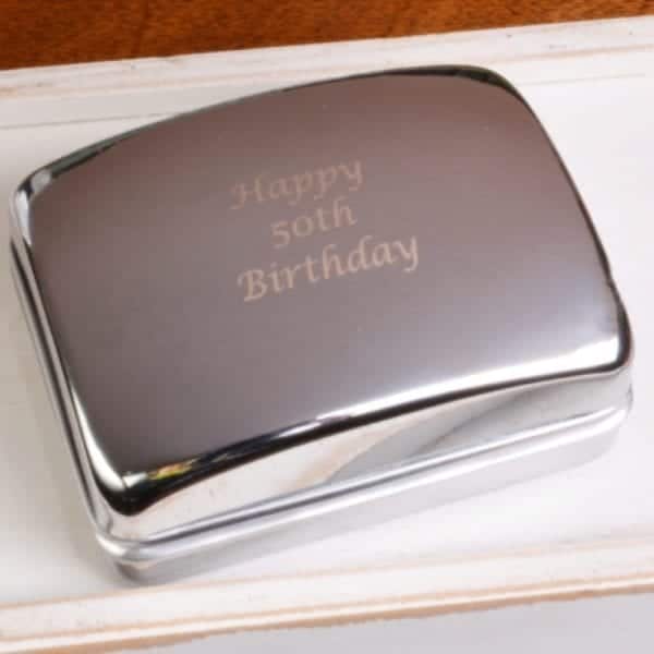 silver gift box cuff links engraved