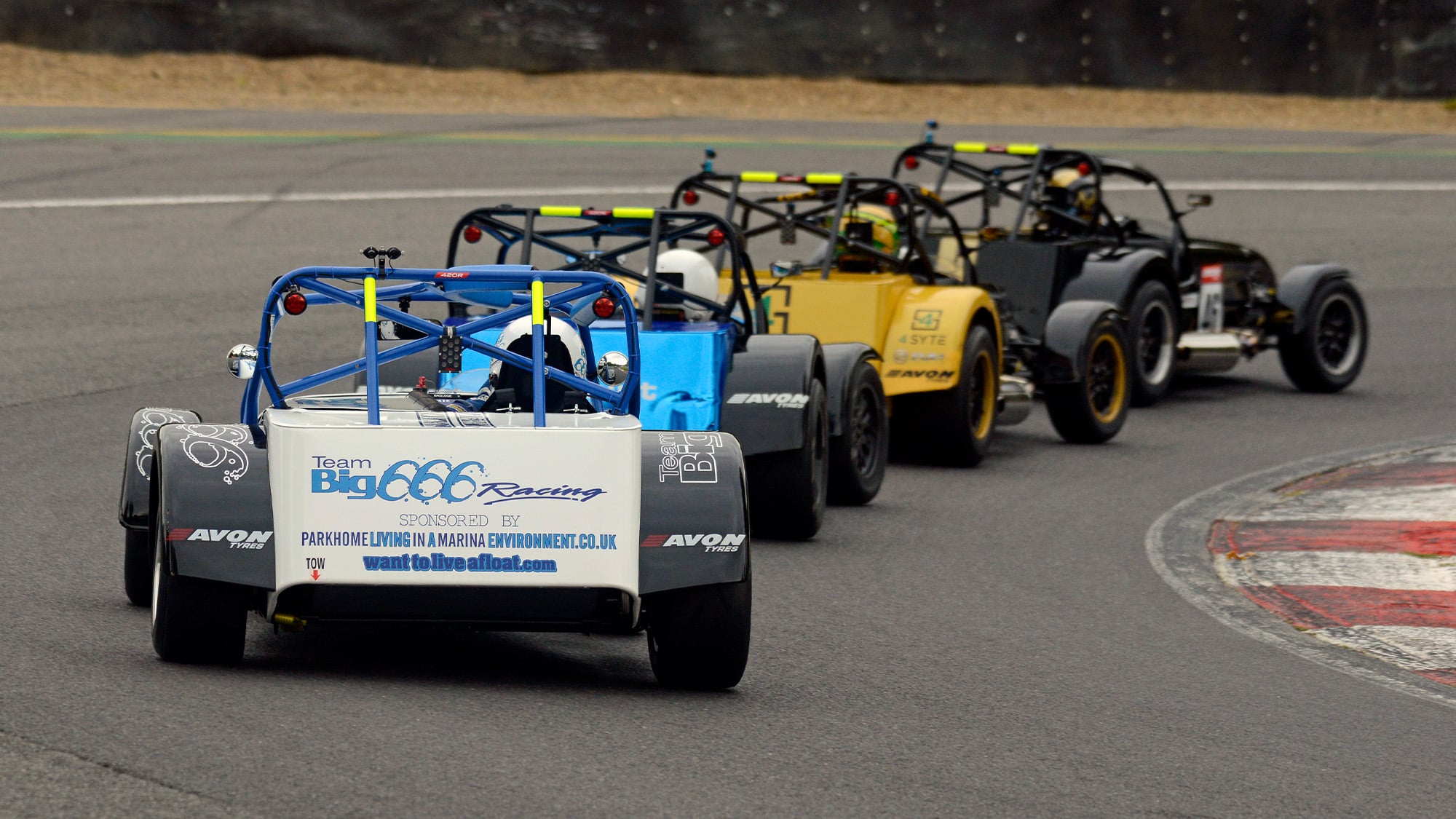 Caterhams at Brands Hatch during the British Racing & Sports Car Club September 2020 meeting