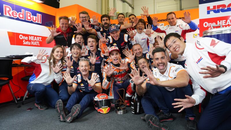 Honda HRC team with Marc Marquez