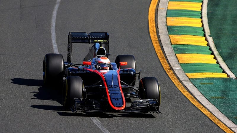 Jenson Button in his McLaren during the 2015 F1 Australian Grand Prix