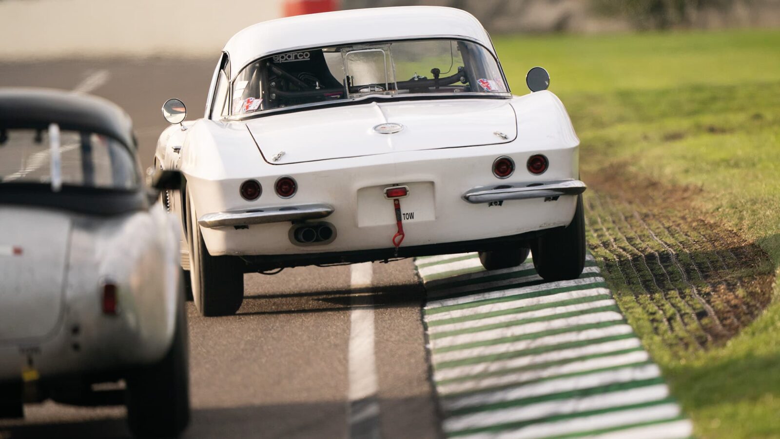 Rear view of a car during Goodwood SpeedWeek 2020