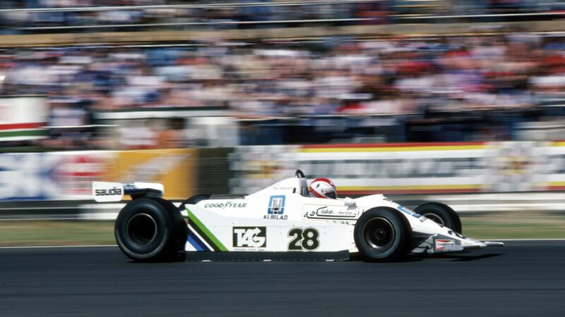 Clay Regazzoni at Silverstone on his way to winning the first F1 race for Williams at the 1979 British Grand Prix