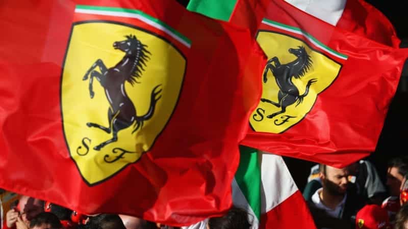 Ferrari and Italian flags