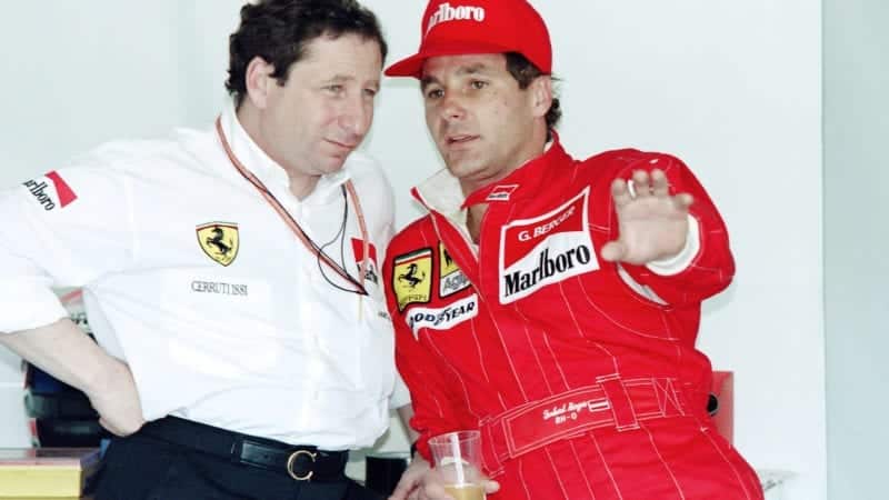 Gerhard Berger with Jean Todt at Ferrari in 1994