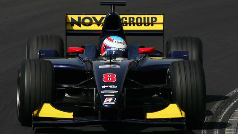 BUDAPEST, HUNGARY - JULY 30: Adam Carroll of Great Britain and Super Nova in the GP2 race during the Hungarian F1 Grand Prix at the Hungaroring on July 30, 2005 in Budapest, Hungary. (Photo by Mark Thompson/Getty Images)