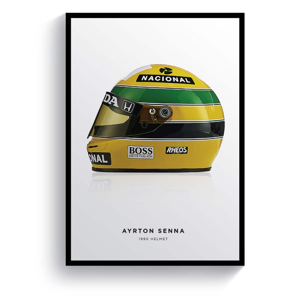 Ayrton Senna | 1990 Helmet | Pit Lane Prints | Art Print