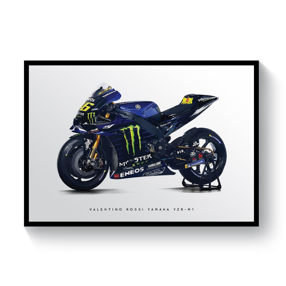 Valentino Rossi's Yamaha YZR-M1 Bike| MotoGP | Pit lane Prints | Art Print