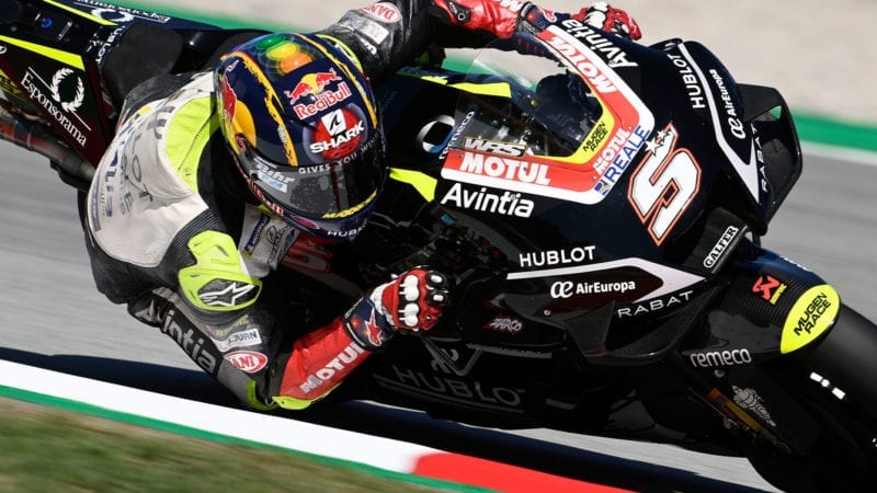 Johann Zarco riding for the Esponsorama MotoGP team in 2020