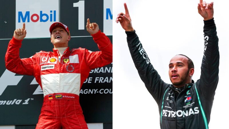 Michael Schumacher, French GP 2004 / Lewis Hamilton, 2020 Turkish GP