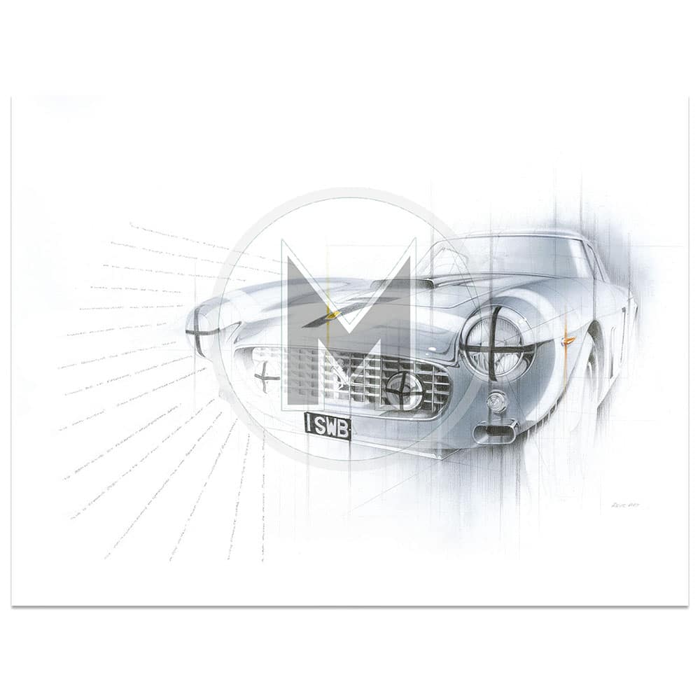 Ferrari 250 GT SWB | Stirling Moss | Goodwood TT | REVS ART | Art Print
