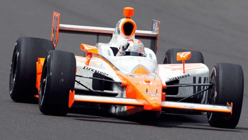 INDIANAPOLIS, IN - MAY 29: Dan Wheldon of England, driver of the #98 William Rast-Curb/Big Machine Dallara Honda, celebrates after winning the IZOD IndyCar Series Indianapolis 500 Mile Race at Indianapolis Motor Speedway on May 29, 2011 in Indianapolis, Indiana. (Photo by Todd Warshaw/Getty Images)