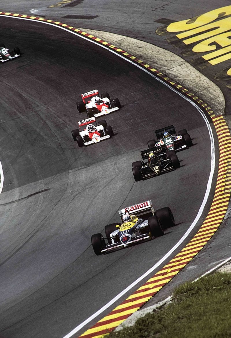 Nigel Mansell, Ayrton Senna, Gerhard Berger, Alain Prost, Keke Rosberg, Grand Prix Of Great Britain