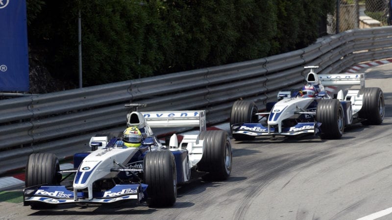 Ralf Schumacher ahead of Juan Pablo Montoya in the 2003 Monaco Grand prix