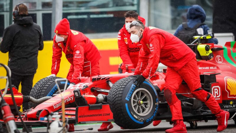 55 SAINZ Carlos (spa), Scuderia Ferrari SF21, starting grid, grille de depart, during the Formula 1 Pirelli Gran Premio Del Made In Italy E Dell emilia Romagna 2021 from April 16 to 18, 2021 on the Autodromo Internazionale Enzo e Dino Ferrari, in Imola, Italy - Photo Antonin Vincent / DPPI