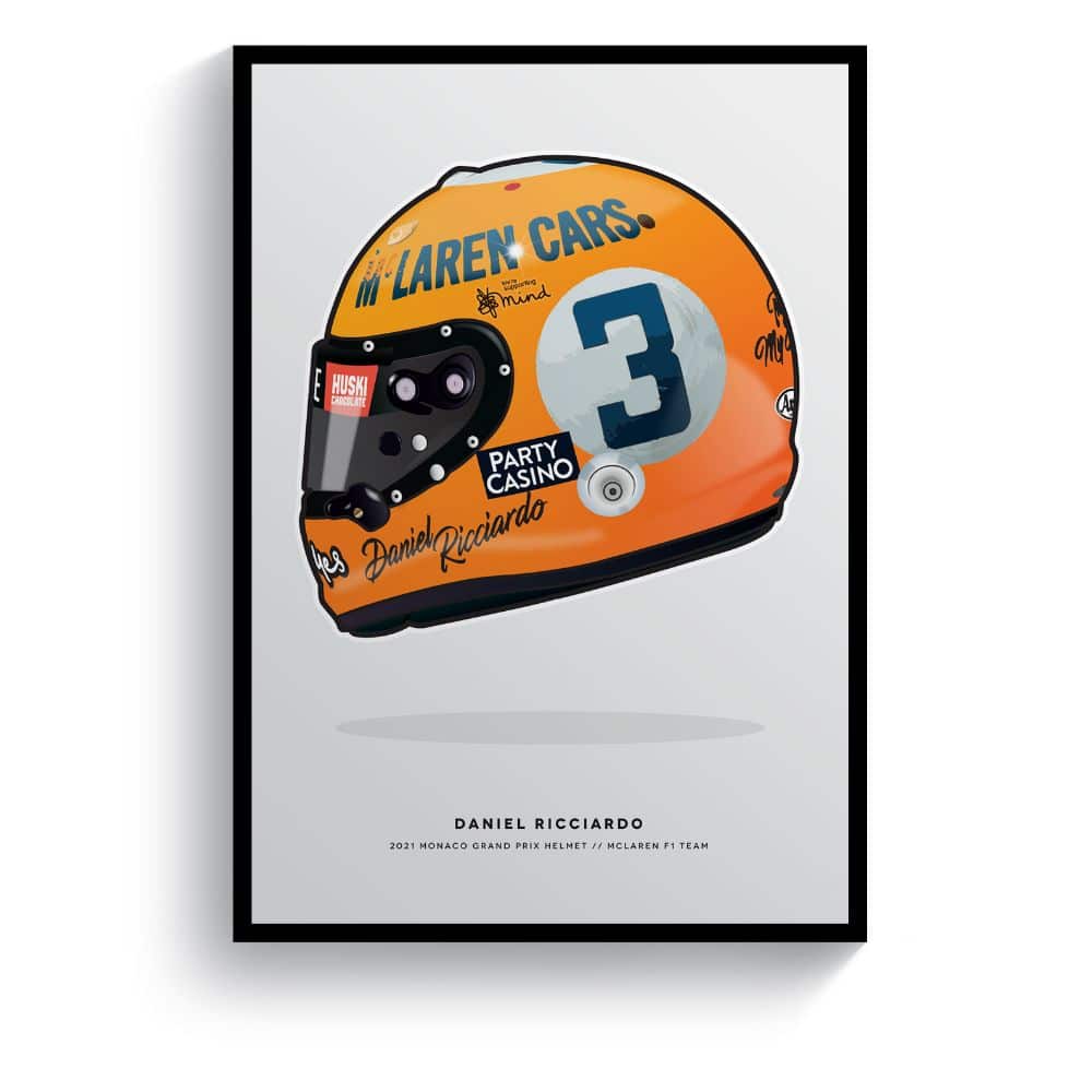 Daniel Ricciardo | Formula 1 2021 | Monaco Grand Prix Helmet | Print