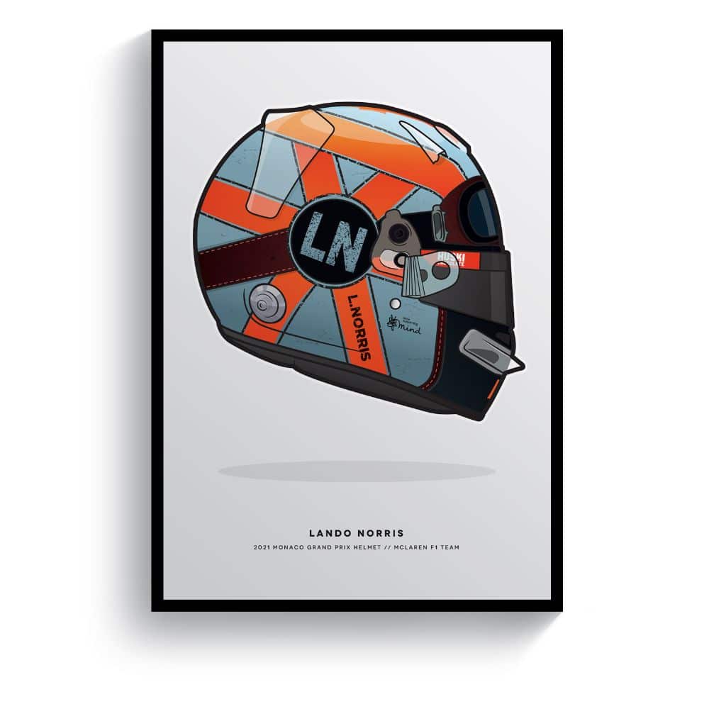Lando Norris | Formula 1 2021 Monaco Grand Prix Helmet | Print