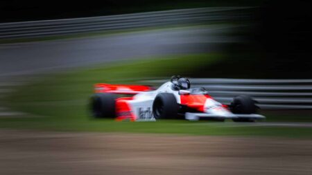 Still dominating: John Watson’s Detroit GP-winning McLaren MP4/1