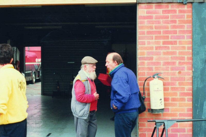 Denis Jenkinson and Nigel Roebuck at Silverstone