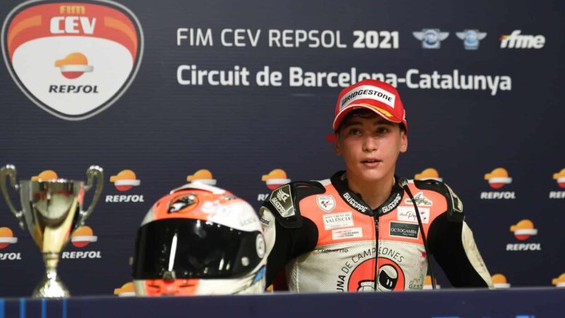 Hugo Millan after the 2021 European Talent Cup race at Catalunya