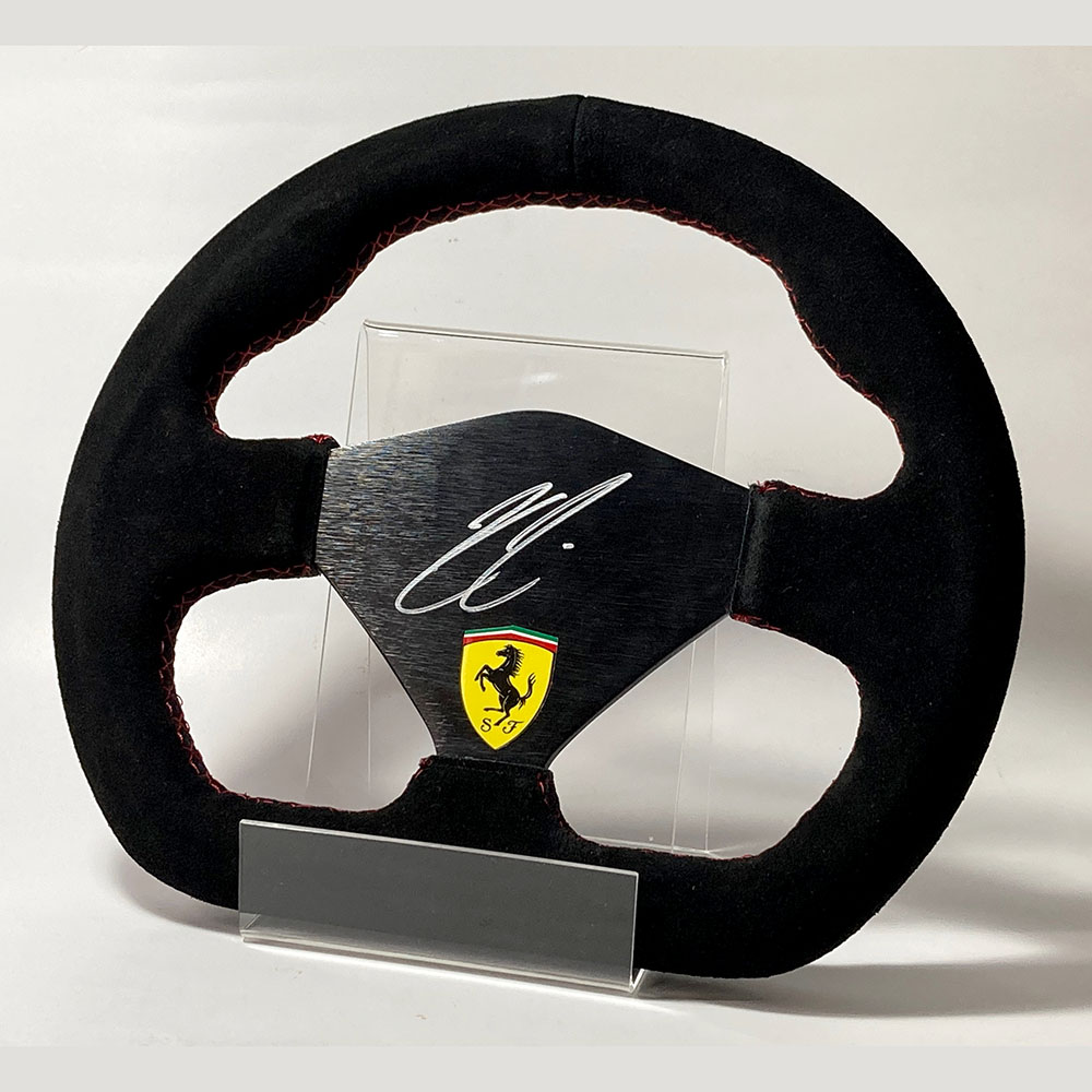 Kimi Räikkönen signed Racing style Ferrari Steering Wheel