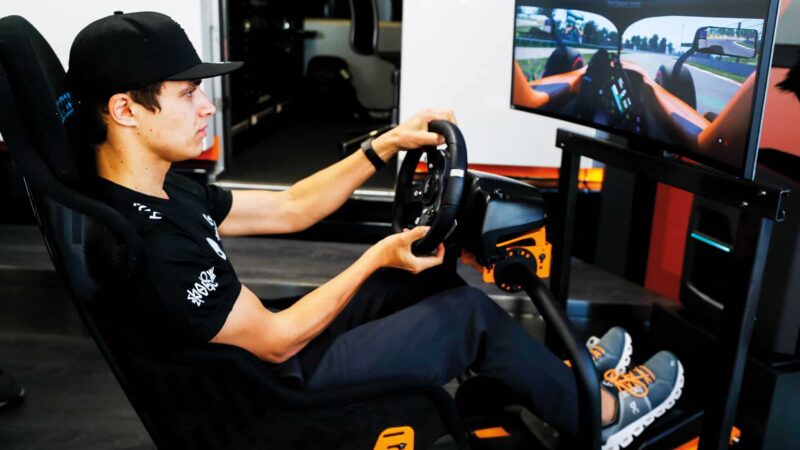 Lando Norris in gaming sim