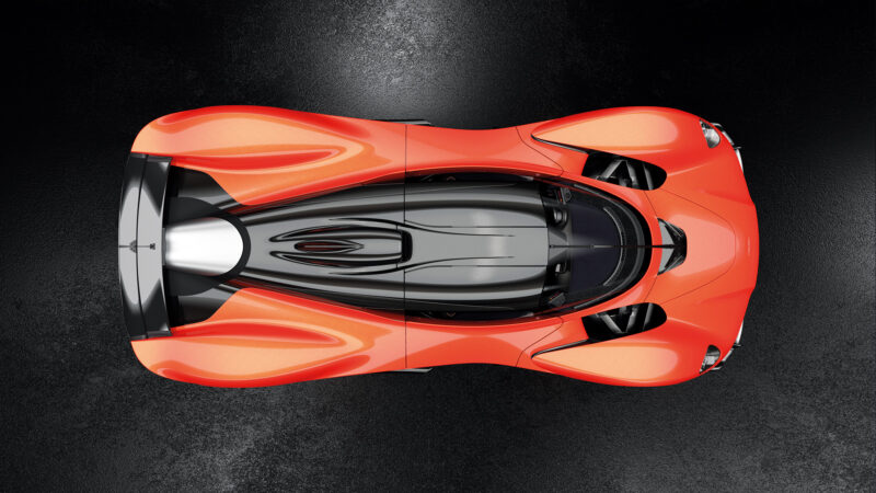 Overhead view of Aston Martin Valkyrie