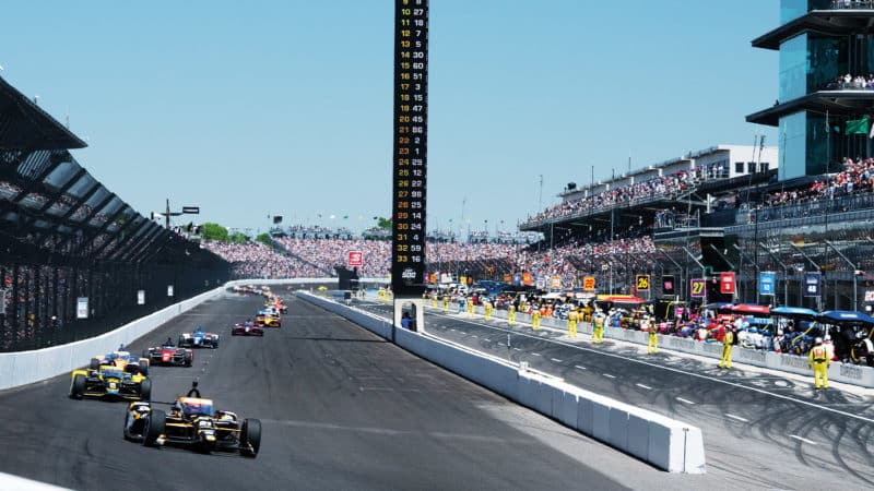 Rinus Veekay leads the 2021 Indy 500