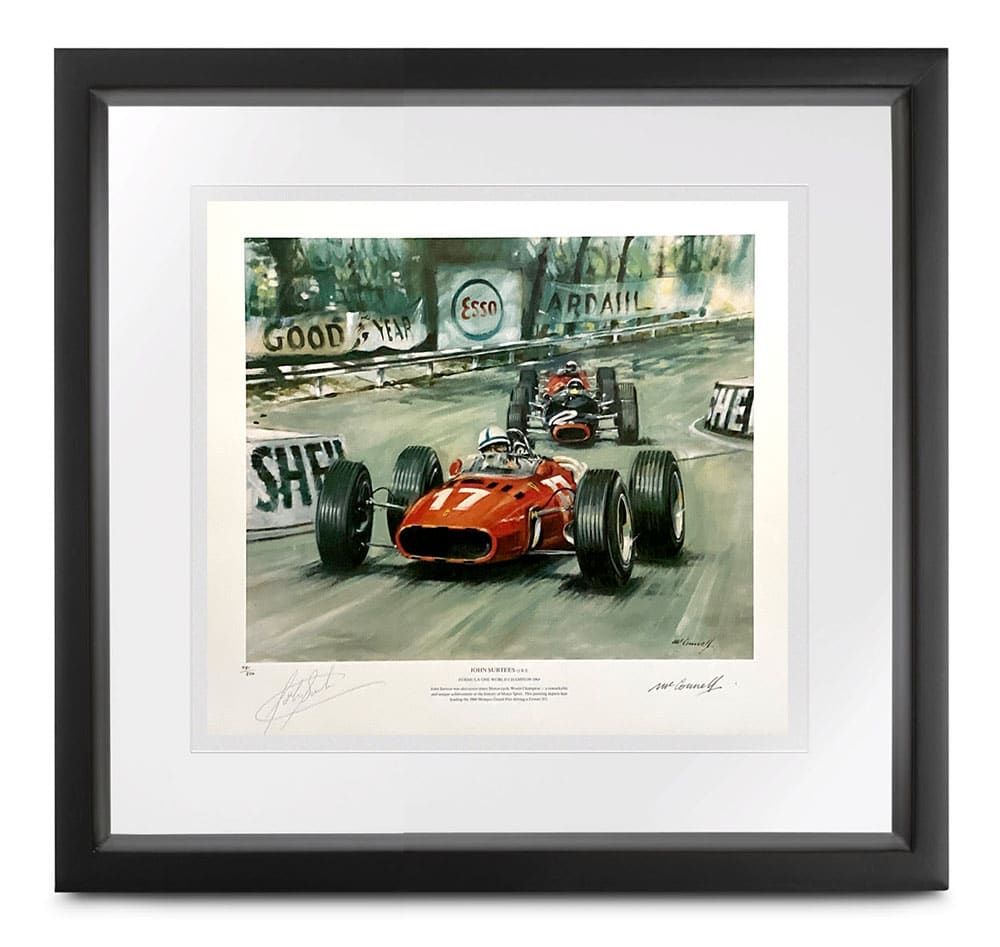 Surtees signed Ferrari World Champion print by McConnell