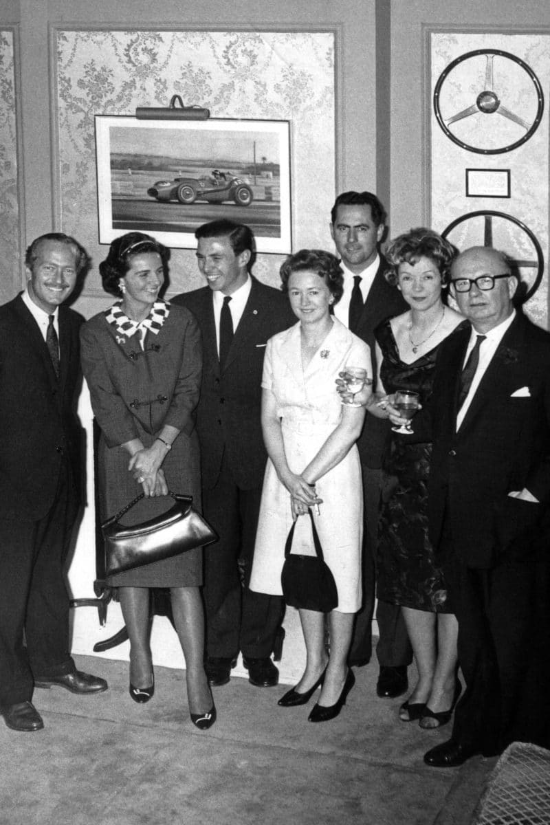 Colin & Hazel Chapman, Jim Clark, Jack & Betty Brabham, Hasie & John Morgan