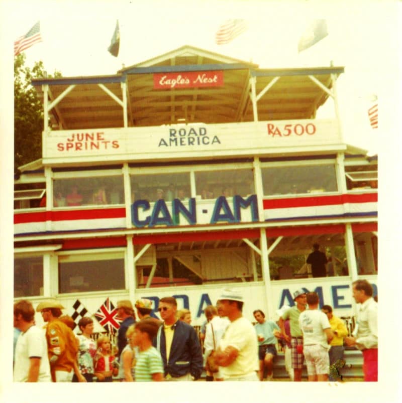 Crowd at Eagles Nest HQ at Road America in 1969