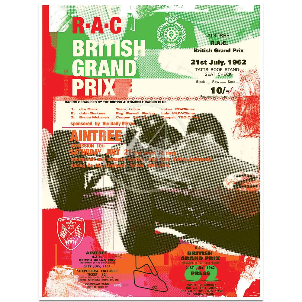 Lotus 25 | 1962 British Grand Prix Celebration | Jim Clark | Poster | Studio Sportif | Art Print